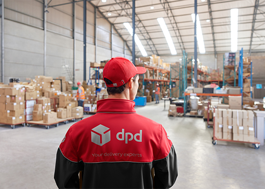 DPD Driver in warehouse